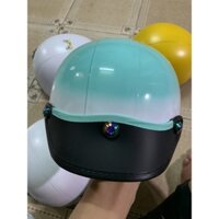 Nón bảo hiểm Sơn 2 màu phủ nano bóng gắn 3 ốc titan gr5