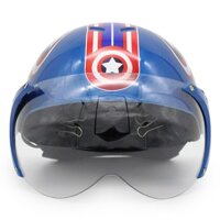 Nón Bảo Hiểm Trẻ Em 12 Đầu Có Kính Protec Kitty, Họa Tiết Captain American - Hàng Chính Hãng - S