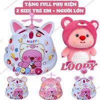 Nón bảo hiểm trẻ em vành tròn Loopy , mũ bảo hiểm 2 size trẻ em và người lớn có mút xốp an toàn chính hãng Lota Helmet
