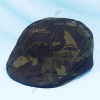 Nón beret bít đuôi, thiết kế mỏ vịt độc đáo, quà tặng cho người trung niên, vòng đầu 58cm - Hạnh Dương - Rằn ri xanh đậm