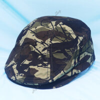 Nón beret nam, mũ mỏ vịt dành cho người trung niên, không thêu họa tiết, chất liệu vải oát mềm mại, tăng giảm size dễ dàng - Rằn ri sọc kem