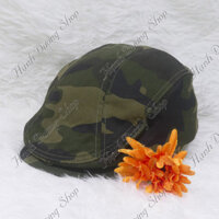 Nón beret nam, mũ mỏ vịt dành cho người trung niên, không thêu họa tiết, chất liệu vải oát mềm mại, tăng giảm size dễ dàng - Rằn ri xanh