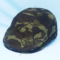 Nón beret nam, mũ mỏ vịt dành cho người trung niên, không thêu họa tiết, chất liệu vải oát mềm mại, tăng giảm size dễ dàng - Rằn ri sọc xanh