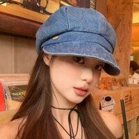 Nón beret Vải Jean Thời Trang Hàn Quốc Cho Nữ