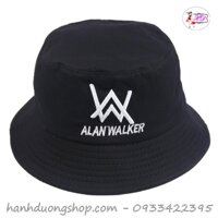 Nón bucket Alan Walker mũ tai bèo AW vành nhỏ dễ thương chất liệu vải cotton thoáng mát dễ thấm hút mồ hôi - Đen AW có chữ