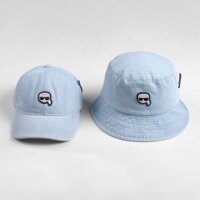 NÓN BUCKET KARL LAGERFELD CHẤT VẢI JEAN HÀN QUỐC CAO CẤP, NÓN VÀNH THỜI TRANG MÀU XANH, ĐEN, TRẮNG