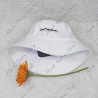 Nón bucket nhung thêu chữ Hai Talentom sớ nhung nhuyễn thời trang cá tính - Trắng