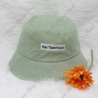 Nón bucket nhung thêu chữ Hai Talentom sớ nhung nhuyễn thời trang cá tính - Xanh mint