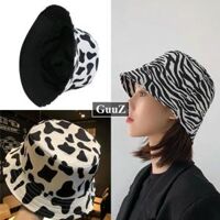 Nón bucket vành tròn phong cách ulzzang loang bò sữa ngựa vằn đen trắng GuuZ - Loang ngựa vằn