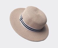 Nón cao bồi mũ phớt cao bồi cowboy cói nam nữ đi biển đẹp chống nắng UV thoáng mát vành phẳng dona22031701 - Kem