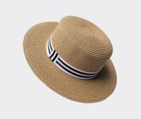 Nón cao bồi mũ phớt cao bồi cowboy cói nam nữ đi biển đẹp chống nắng UV thoáng mát vành phẳng dona22031701 - nâu