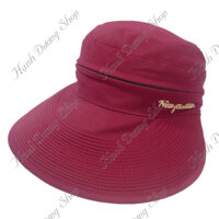Nón chống nắng rộng vành mũ chống nắng đa năng đặc biệt có thể thao dây kéo phía trên đỉnh đầu - Mẫu xịn - Đỏ đô