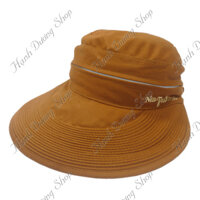 Nón chống nắng rộng vành mũ chống nắng đa năng đặc biệt có thể thao dây kéo phía trên đỉnh đầu - Mẫu xịn - Kaki