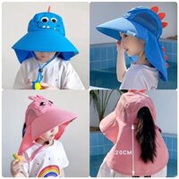 Nón chống nắng UPF50 rộng vành cho bé gái bé trai từ 3 đến 10 tuổi - Mebena