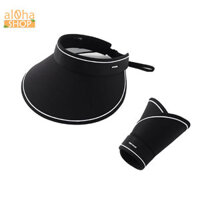 Nón chóp vành rộng - Mũ chóp nhựa nửa đầu chống nắng, đi biển - al0ha Shop - ĐEN