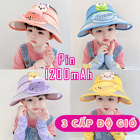 Nón có quạt, mũ lưỡi trai kèm quạt cho bé chống nắng hiệu quả những ngày hè
