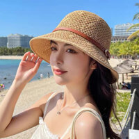 Nón Cói Đai Da Thời Trang, Mũ Đi Biển Du Lịch Xinh Xắn Cho Nữ Hat