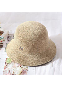 Nón Cói, Mũ Cói Mềm Vành Nhỏ Thời Trang Nữ Hàn Quốc Chữ M Màu Be - Mã NC336