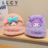Nón Cotton LLCY Hello Kitty, Mũ Ấm Áp Sanrio Chống Gió, Sang Trọng Dày Hoạt Hình Mũ Bé Du Lịch Ngoài Trời