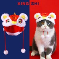 Nón đầu lân Tết 2024 năm mới dành cho thú cưng/ phụ kiện mũ đội chó mèo/ KyPet