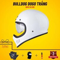 Nón Fullface Bulldog Classic Dogo Trắng Bóng