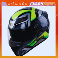 Nón fullface roc 05 xám xanh lá, nón trùm đầu, nón đi xe moto, tặng kèm khăn ninja