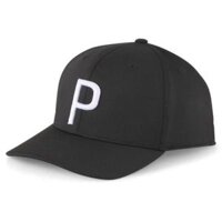 Nón kết golf nam P Cap - Puma Black - White Glow 02442201 | PUMA