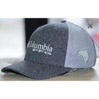 Nón kết lưới thể thao thời trang Columbia PFG Fish trucker Fitted Cap,Nón lưới logo con cá bít đuôi xám ghi {Hình thật}