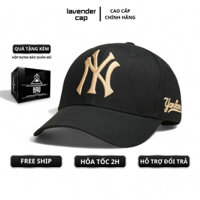 Nón kết lưỡi trai MLB NY màu đen thêu logo chữ vàng hàng hiệu mũ thời trang NY Yankess cao cấp