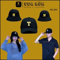Nón kết + mũ vành thêu nổi chữ cái thời trang nhiều mẫu thời trang nam nữ - VUANON