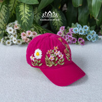 Nón kết nữ, mũ lưỡi trai thêu hoa ruy băng