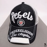 Nón kết ông địa Jean Rebels phối lưới mặt jean đen N289.  Hàng xuất Nhật Hàn Âu Mỹ