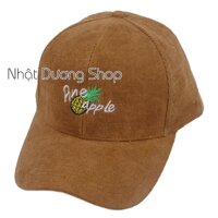 Nón kết vải nhung Pine Apple - Quả thơm - Chất liệu vải Nhung cao cấp tạo nên sự thoải mái và phong cách cho người đội - Nâu