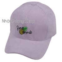 Nón kết vải nhung Pine Apple - Quả thơm - Chất liệu vải Nhung cao cấp tạo nên sự thoải mái và phong cách cho người đội - Tím