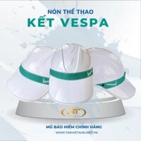 Nón Kết Vespa Trắng Viền Xanh