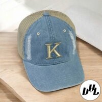 Nón kết,mũ lưỡi trai CHỮ CÁI vải jean phối lưới đẹp from chuẩn(hình thật)-M03