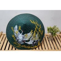 Nón lá cò trắng nền xanh (cỏ bàng)