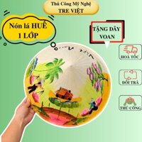 Nón lá Huế vẽ trang trí decor phong cách đồng quê -  Nón lá biểu diễn văn nghệ nhiều kích thước