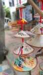 Nón lá trang trí - Chùm 5 nón lá nhỏ (D=4cm - D=12cm)