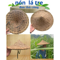 nón lá tre đan thủ công câu cá lao động