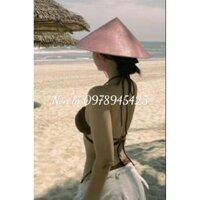 Nón lá vải lụa, nón lá đi biển size 30cm