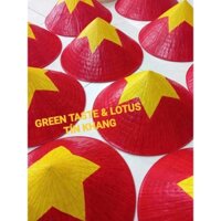 Nón Lá Vẽ Lá Cờ Đỏ Sao Vàng Việt Nam, Size D40cm hàng đẹp, Có Kèm Quai Nón-Nón Lá Cờ Việt Nam