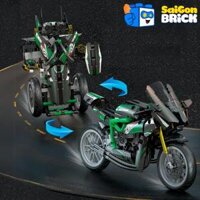 NON LEGO FORANGE FC9304 – ENGINE-MORPH 2 IN 1 MOTORCYCLE GREEN ROBOT TRANSFORMER (520 PCS) – XE MOTO XANH LÁ ROBOT – CHÍNH HÃNG GIÁ TỐT TPHCM