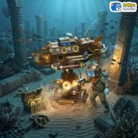 NON LEGO IAMBRICK 30702 – Steampunk Submarine (740pcs) – Tàu Ngầm Hơi Nước Steampunk – Chính hãng giá tốt TPHCM