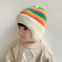 Nón len bịt tai sọc cầu vồng