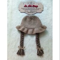 Nón len giả bím tóc cho bé gái ít hoặc hói đây ạ (có ảnh thật)