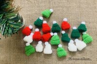 Nón len mini Giáng Sinh 3*3cm (4c) màu xanh lá nhạt