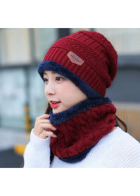 nón len nữ kèm khăn choàng cổ dn19111603 - đỏ