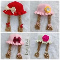 Nón len tóc giả cho bé ít tóc kéo xem ảnh