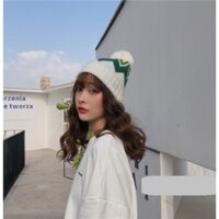 Nón len vân họa tiết Vintage, len xù Cục bông phong cách trẻ trung, dễ thương, thời trang mùa đông Trendy 2021 - 2022.